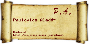 Paulovics Aladár névjegykártya
